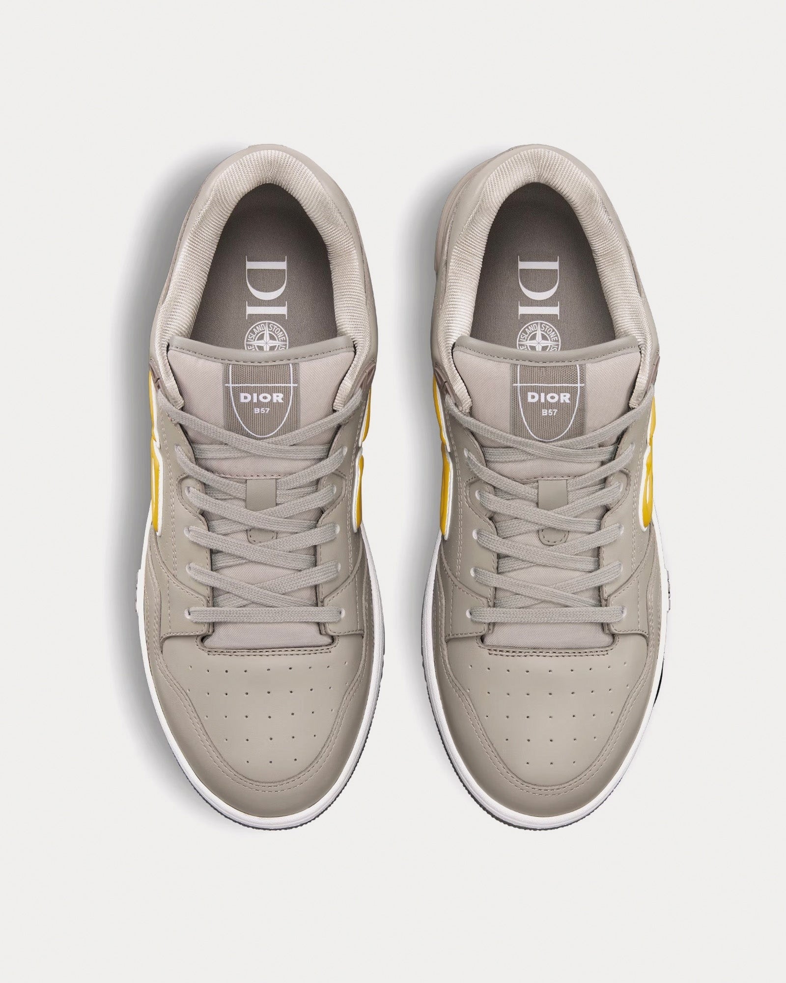 Dior B57 Low-Top Sneakers in Taupe with Yellow CD Signature - image 7