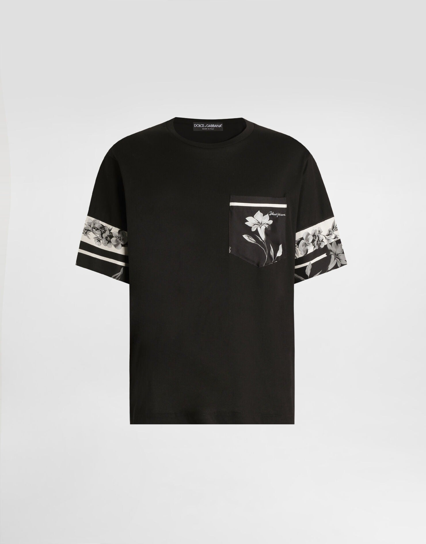 Dolce & Gabbana DG Cotton and Silk T-Shirt with Print