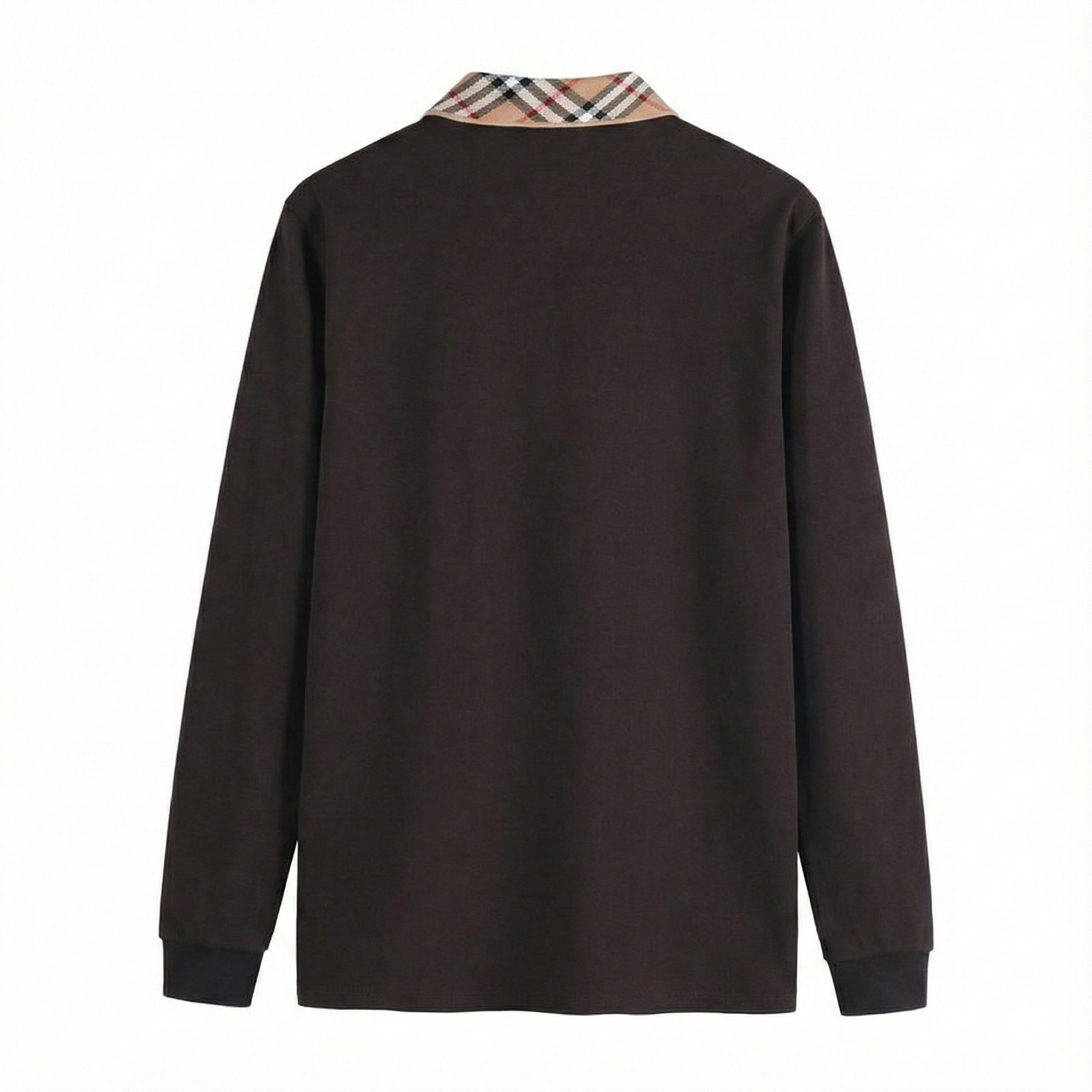Burberry Long-Sleeve Polo Shirt with Vintage Check Collar - image 3