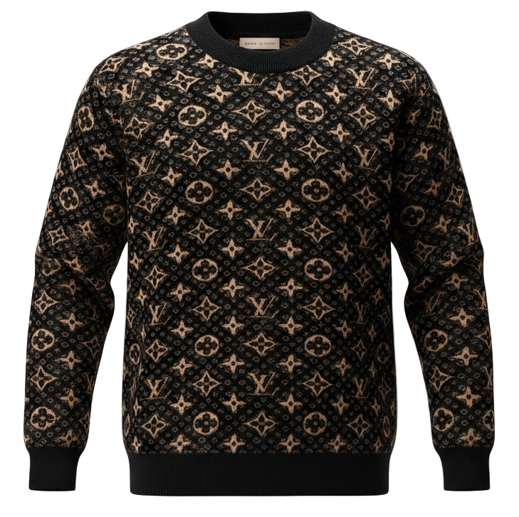 Louis Vuitton LV Brown Monogram Knit Sweater