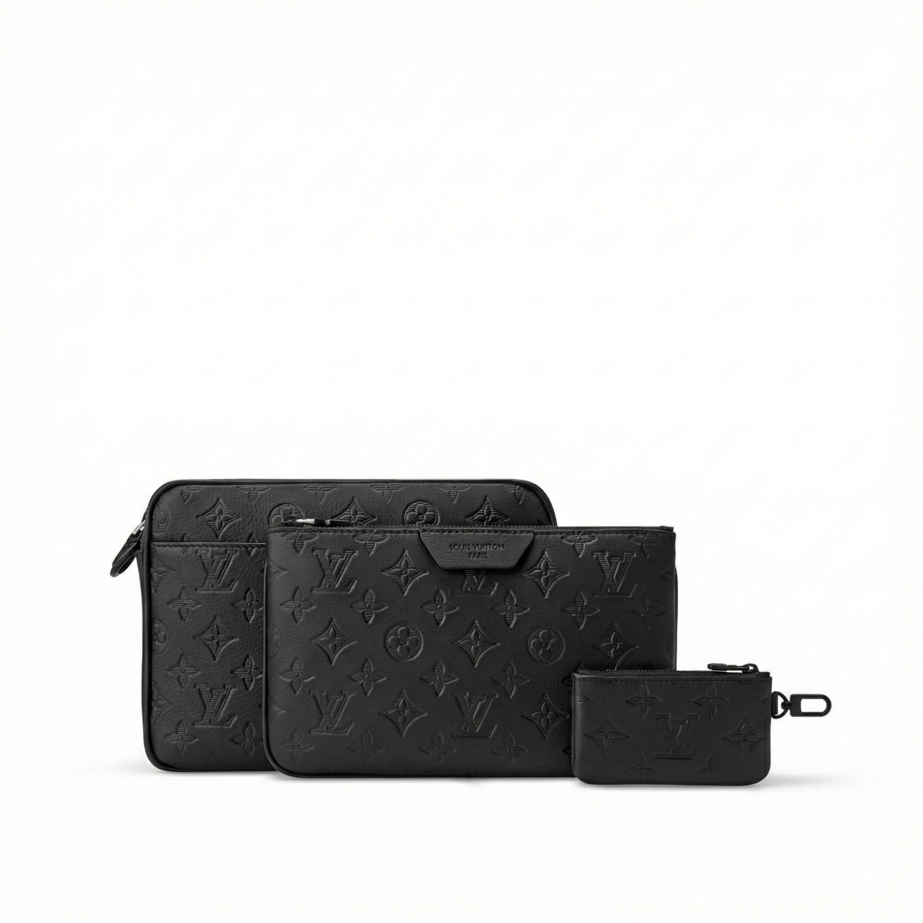 Louis Vuitton Monogram Embossed Leather Trio Messenger Bag(Black) - image 2