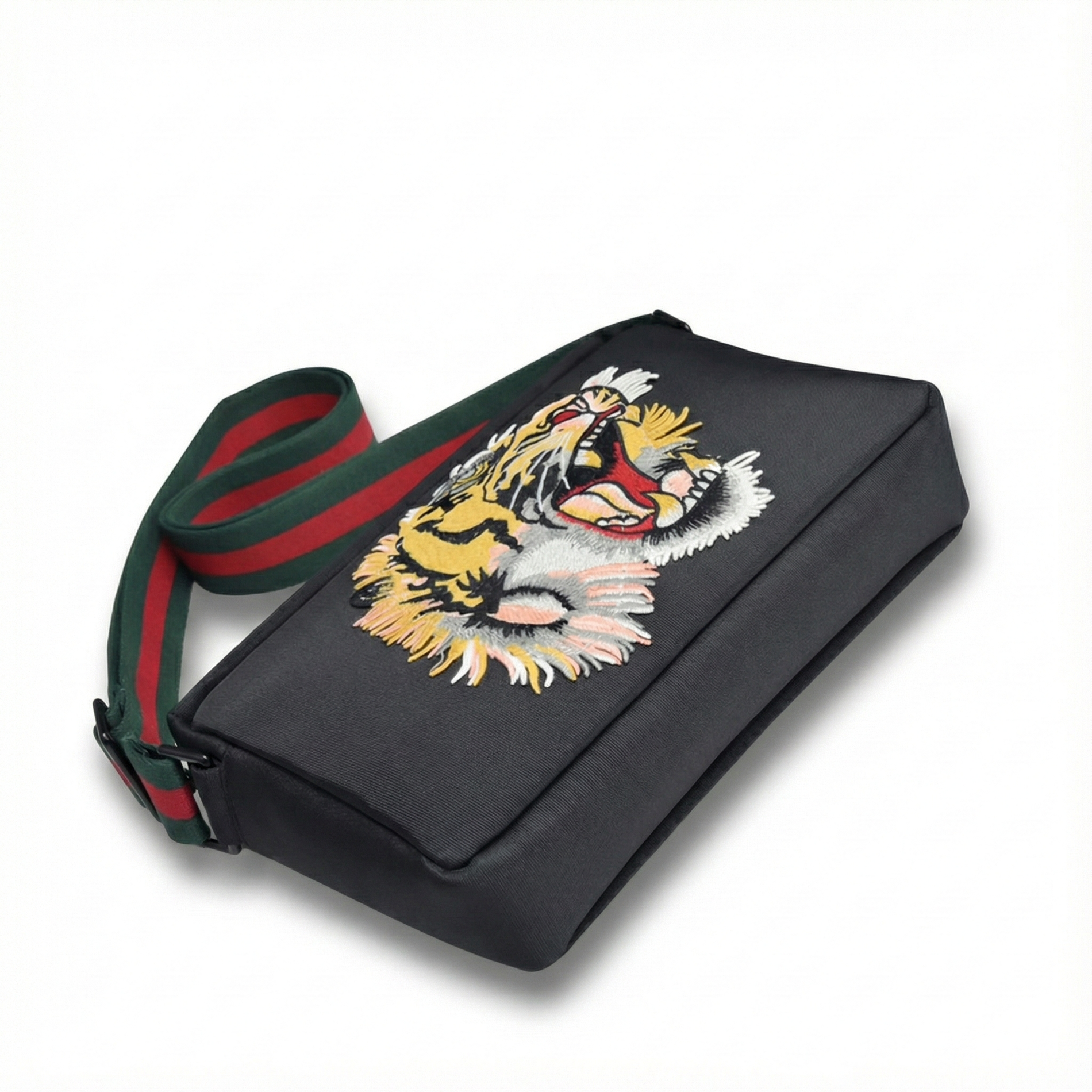 Gucci Tiger Embroidered Leather Crossbody Bag - image 5
