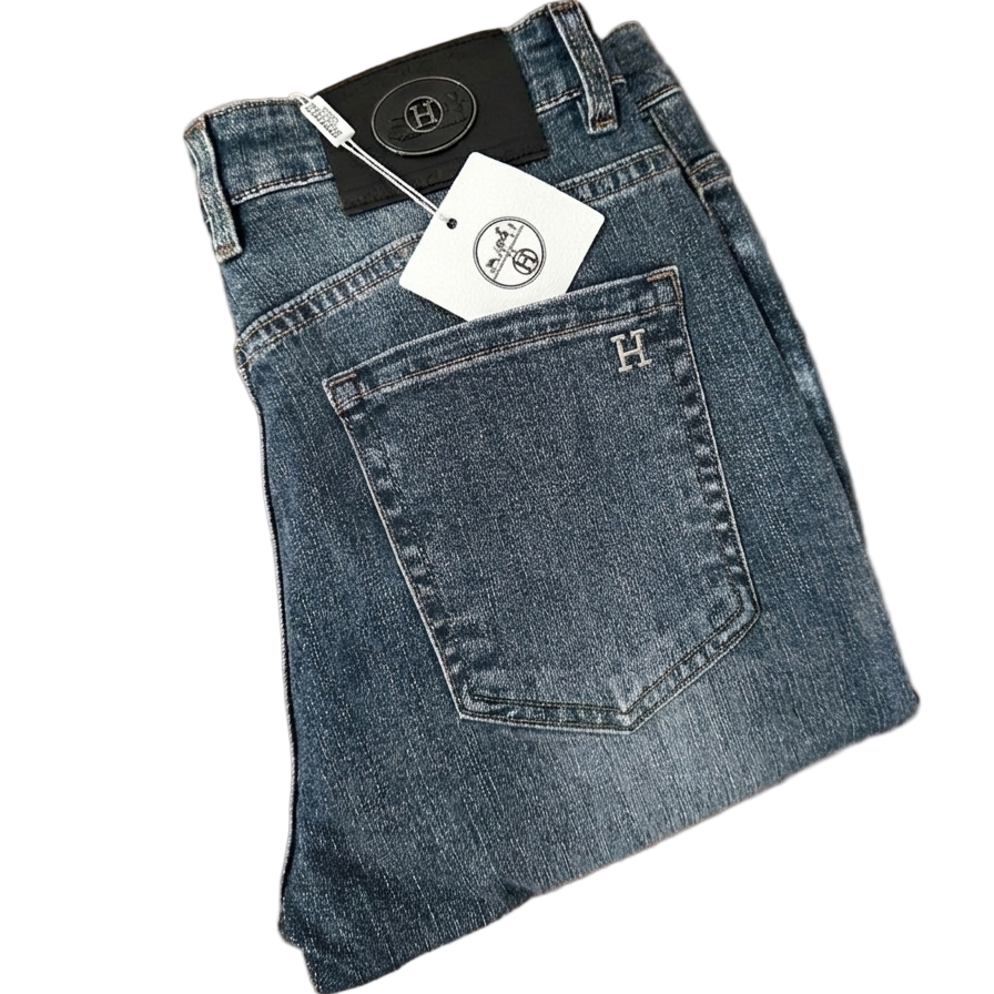 Hermes Classic Light-Wash Stretch Denim Jeans - image 4
