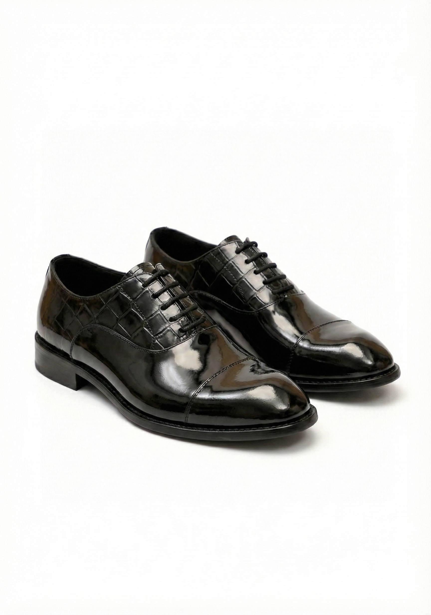 Louis Vuitton Black Patent Croc-Embossed Oxford Shoes - image 4