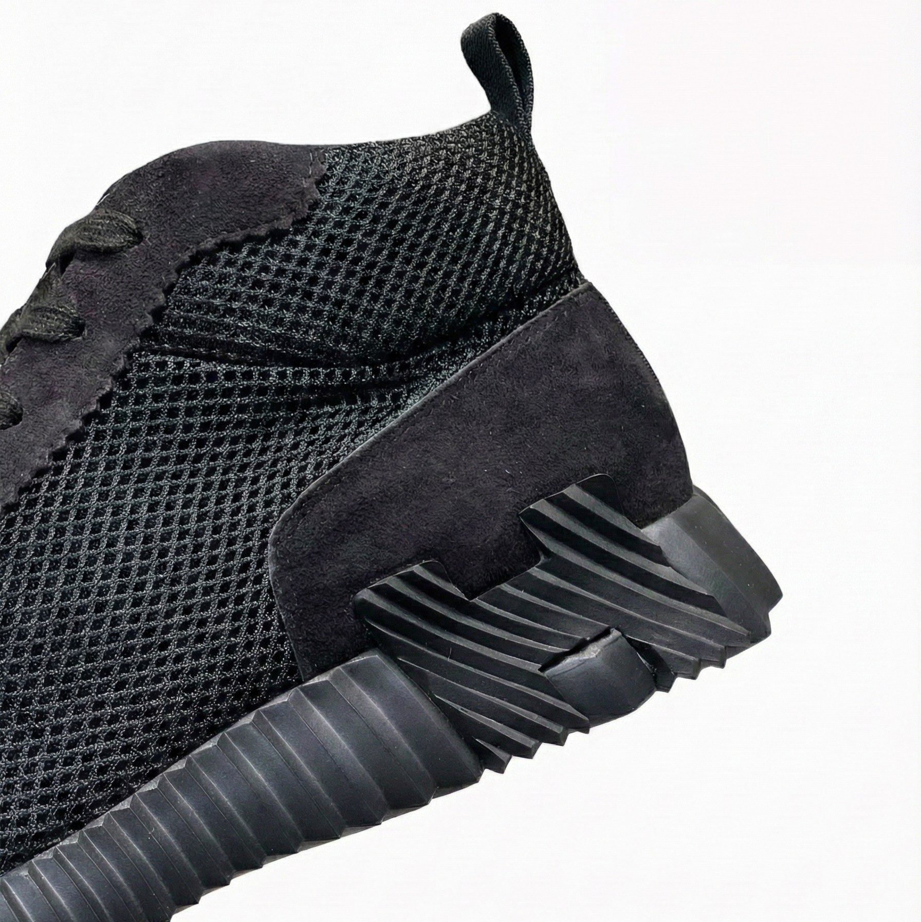 Hermes High-Top Sneakers in Black Suede Calfskin and Mesh - image 3
