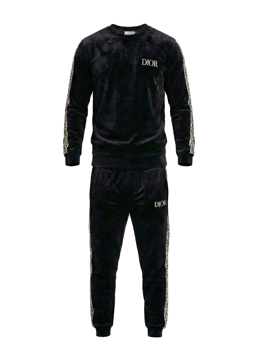 Dior Logo Knit Sweatshirt with Signature Sleeve Band