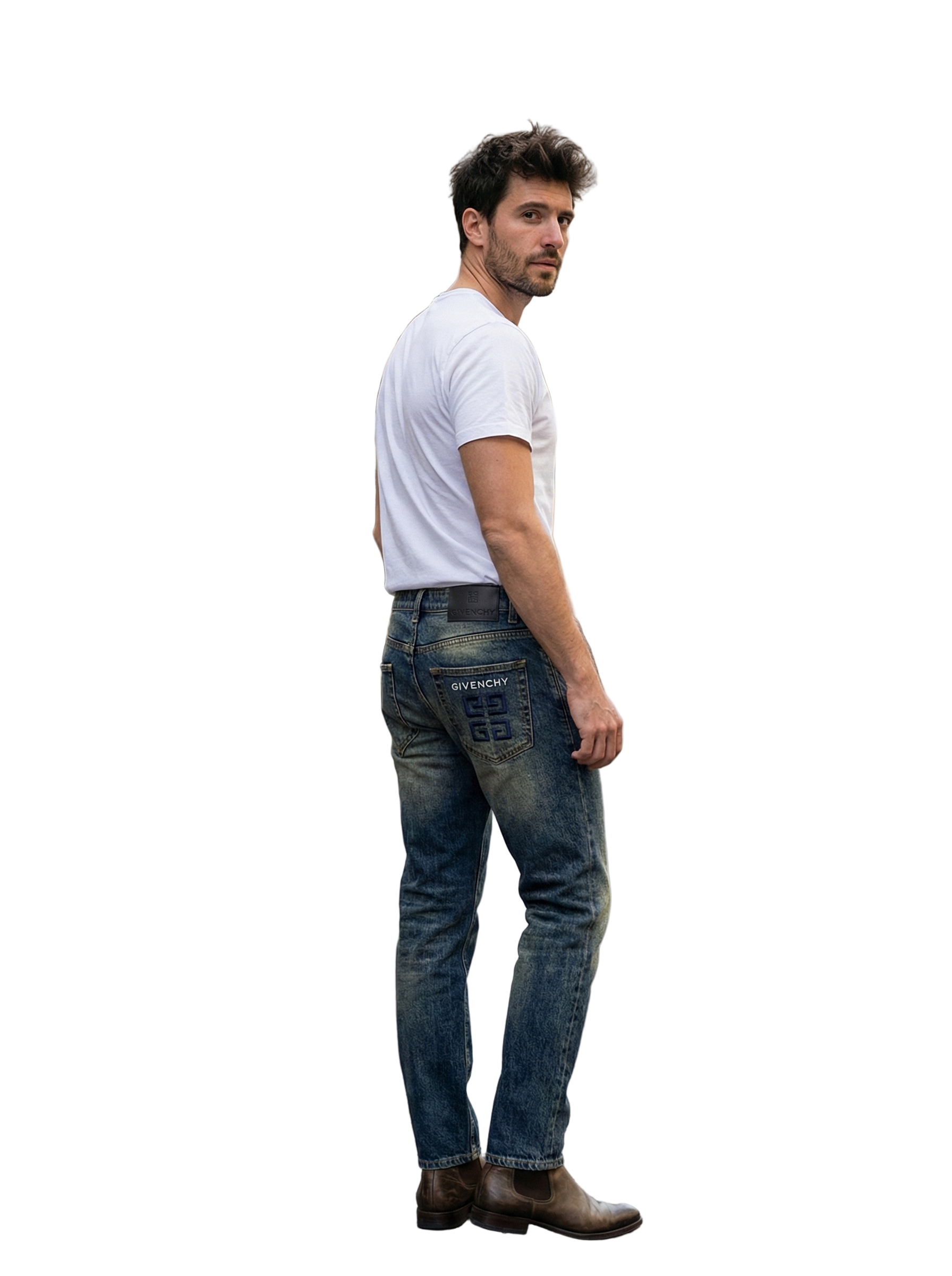 Givenchy Signature Embroidered Logo Distressed Denim Jeans - image 6