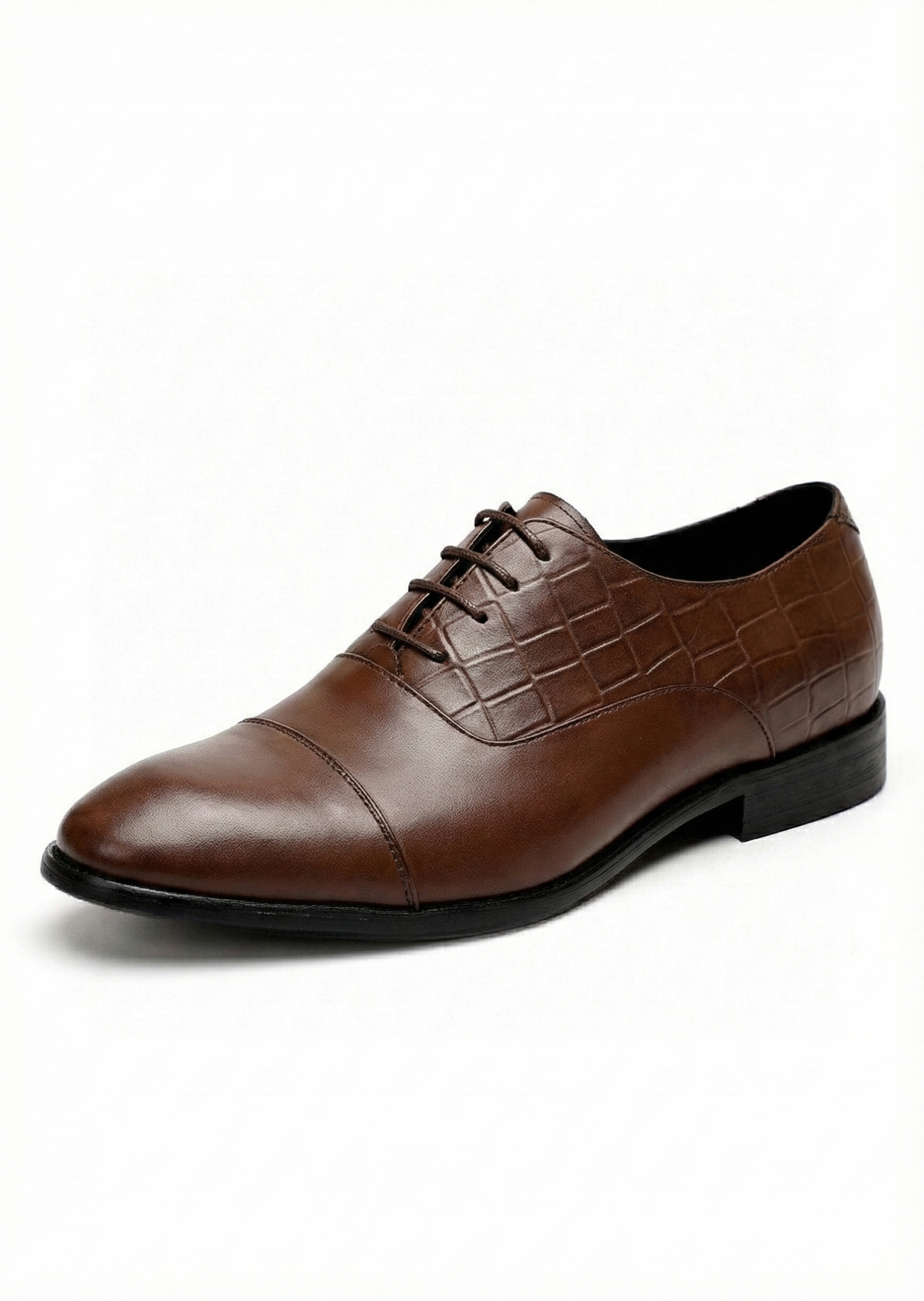 Louis Vuitton Brown Patent Croc-Embossed Oxford Shoes - image 3