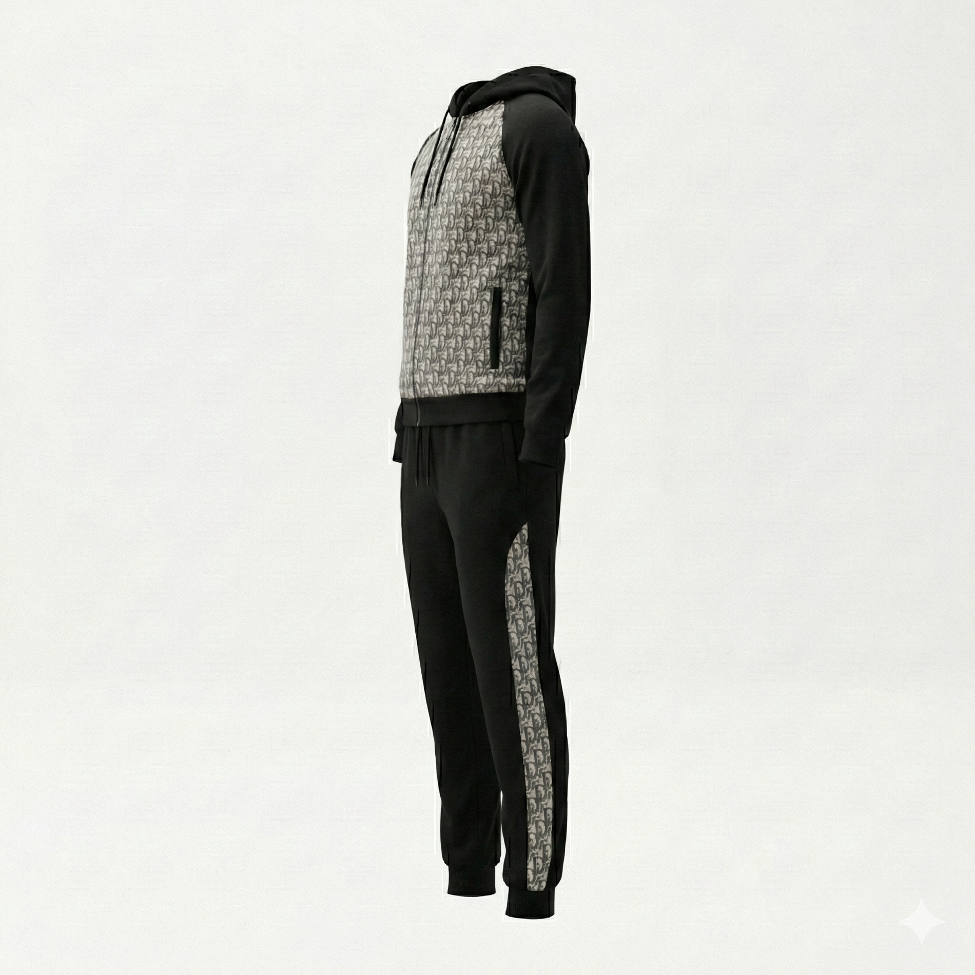 Dior Oblique Hooded Zip-Up Tracksuit in Black - image 3