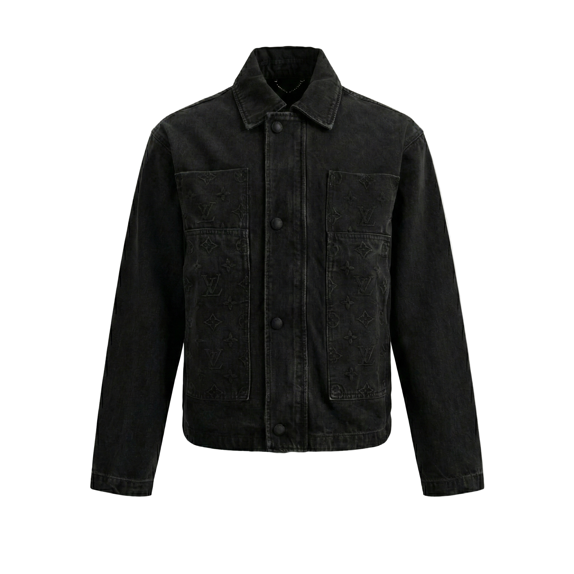 Louis Vuitton Black Monogram Embossed Denim Jacket