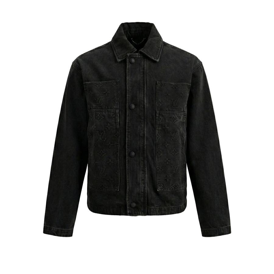 Louis Vuitton Black Monogram Embossed Denim Jacket