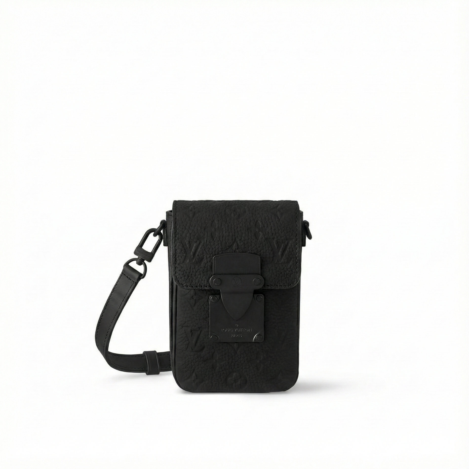 Louis Vuitton Monogram Embossed Leather Mini Utility Crossbody (All Black)