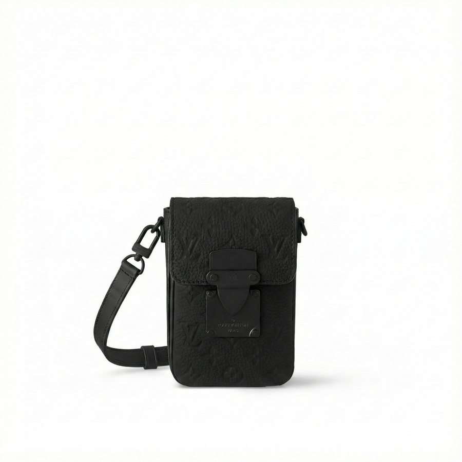 Louis Vuitton Monogram Embossed Leather Mini Utility Crossbody (All Black)