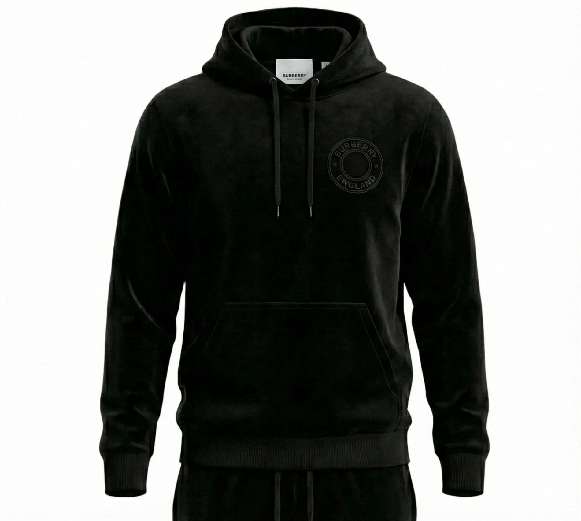 Burberry Velour Hooded Tracksuit in Black - image 4