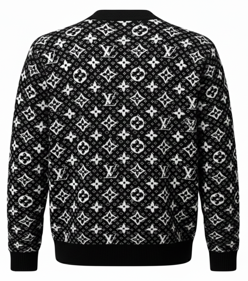 Louis Vuitton LV Black Monogram Knit Sweater - image 2