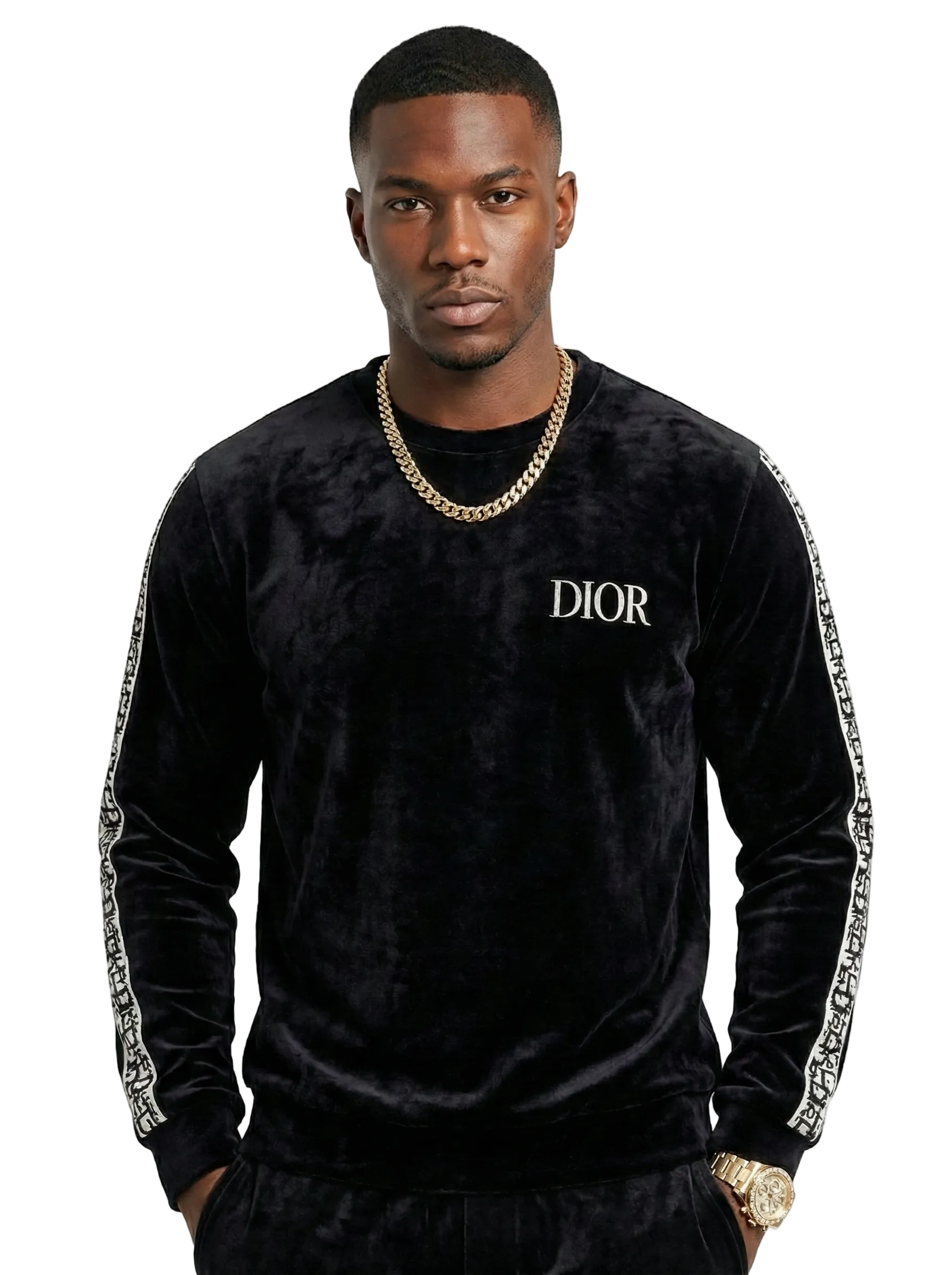 Dior Logo Knit Sweatshirt with Signature Sleeve Band - image 7