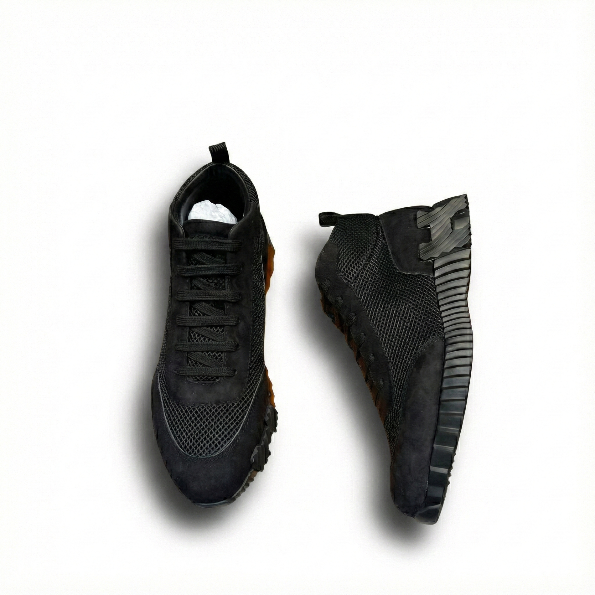 Hermes High-Top Sneakers in Black Suede Calfskin and Mesh - image 5
