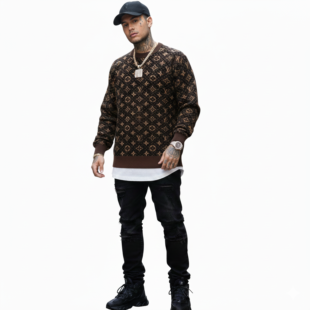 Louis Vuitton LV Brown Monogram Knit Sweater - image 3