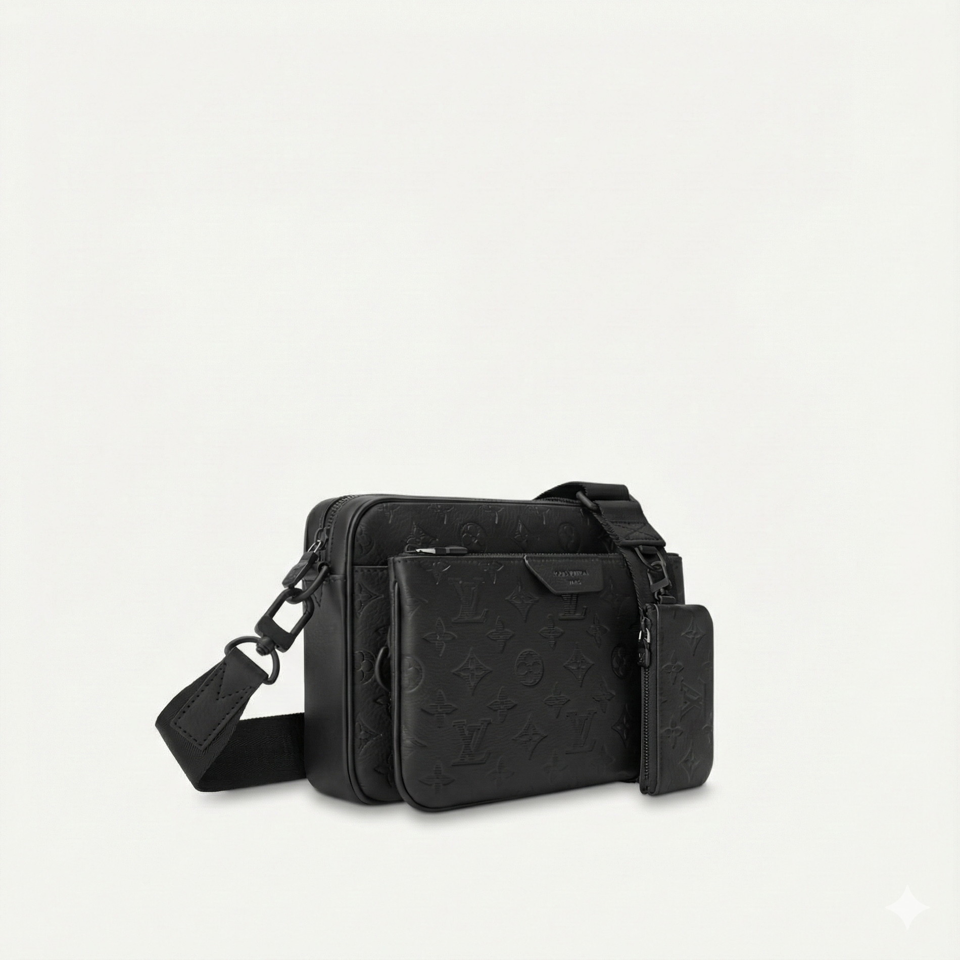 Louis Vuitton Monogram Embossed Leather Trio Messenger Bag(Black) - image 5