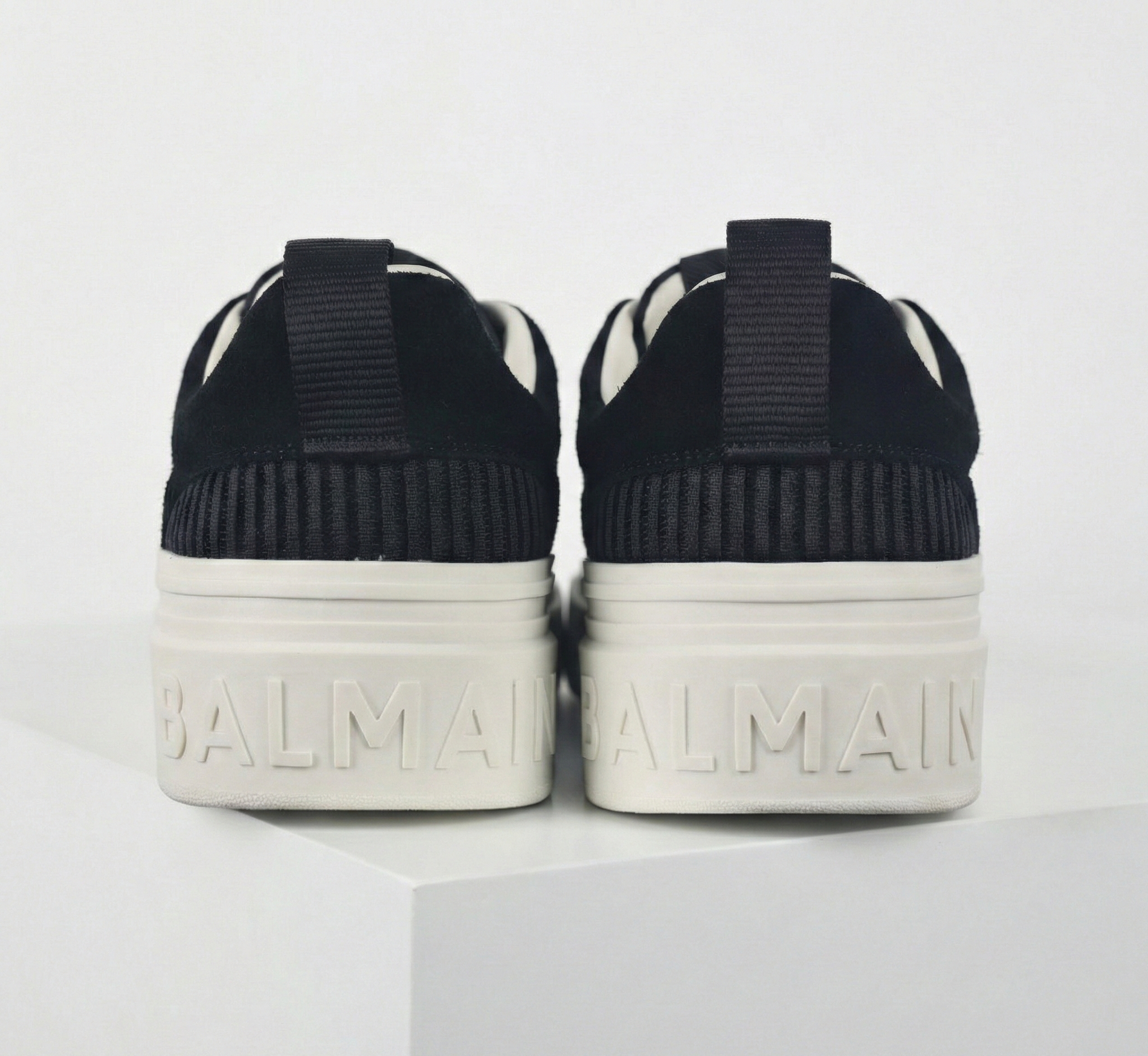 Balmain B-Court Sneakers in Black & Ivory Monogram - image 9