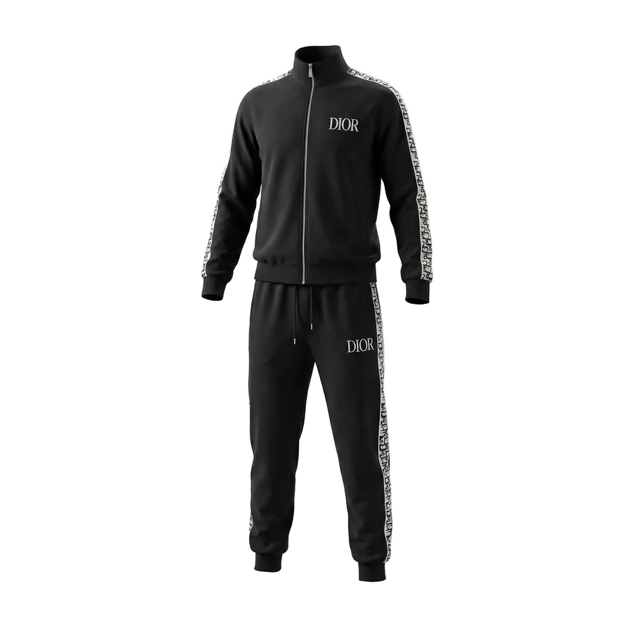 Dior Signature Zip-Up Tracksuit in Black