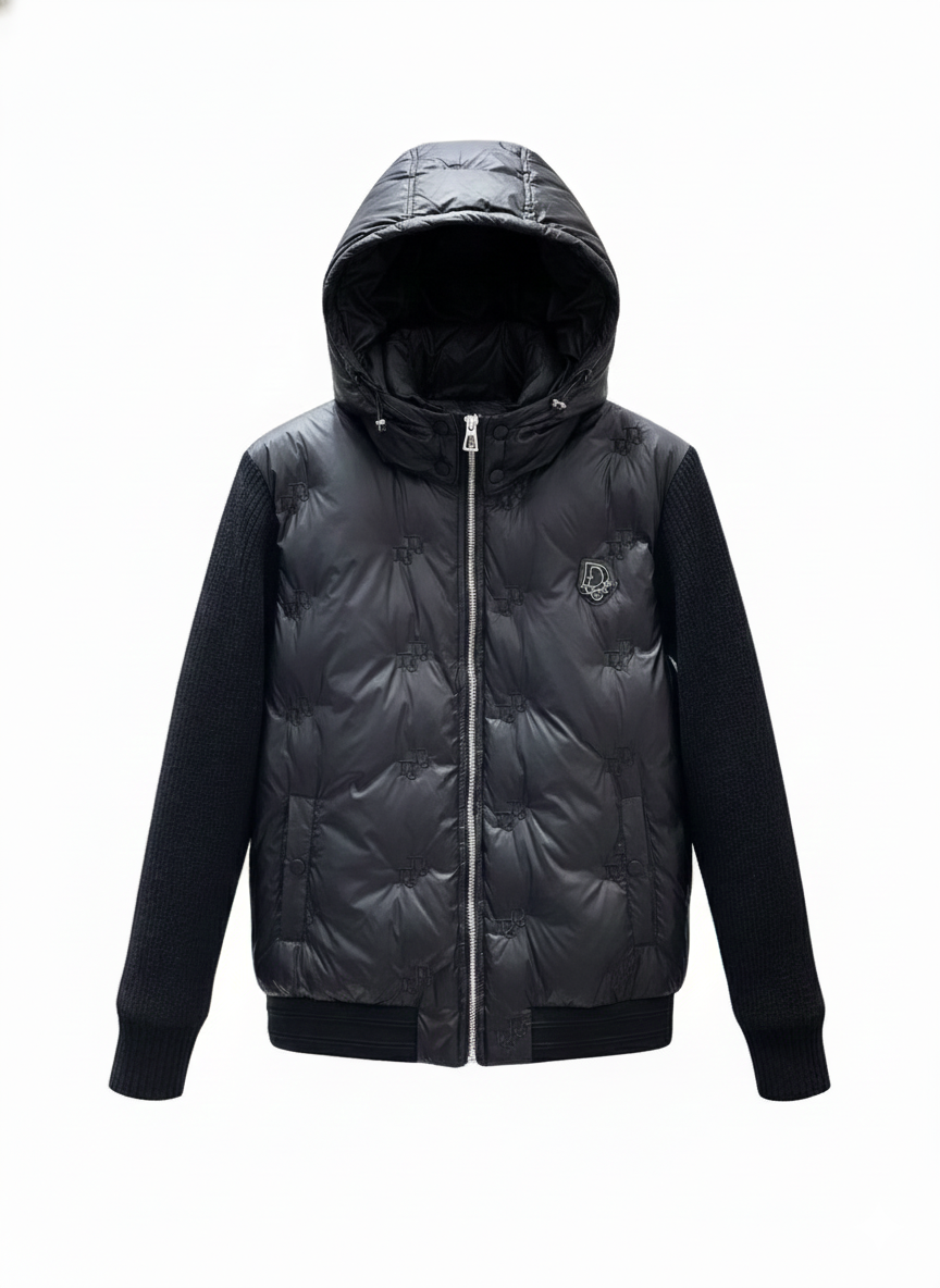 Dior Hybrid Down Jacket with Knit Sleeves