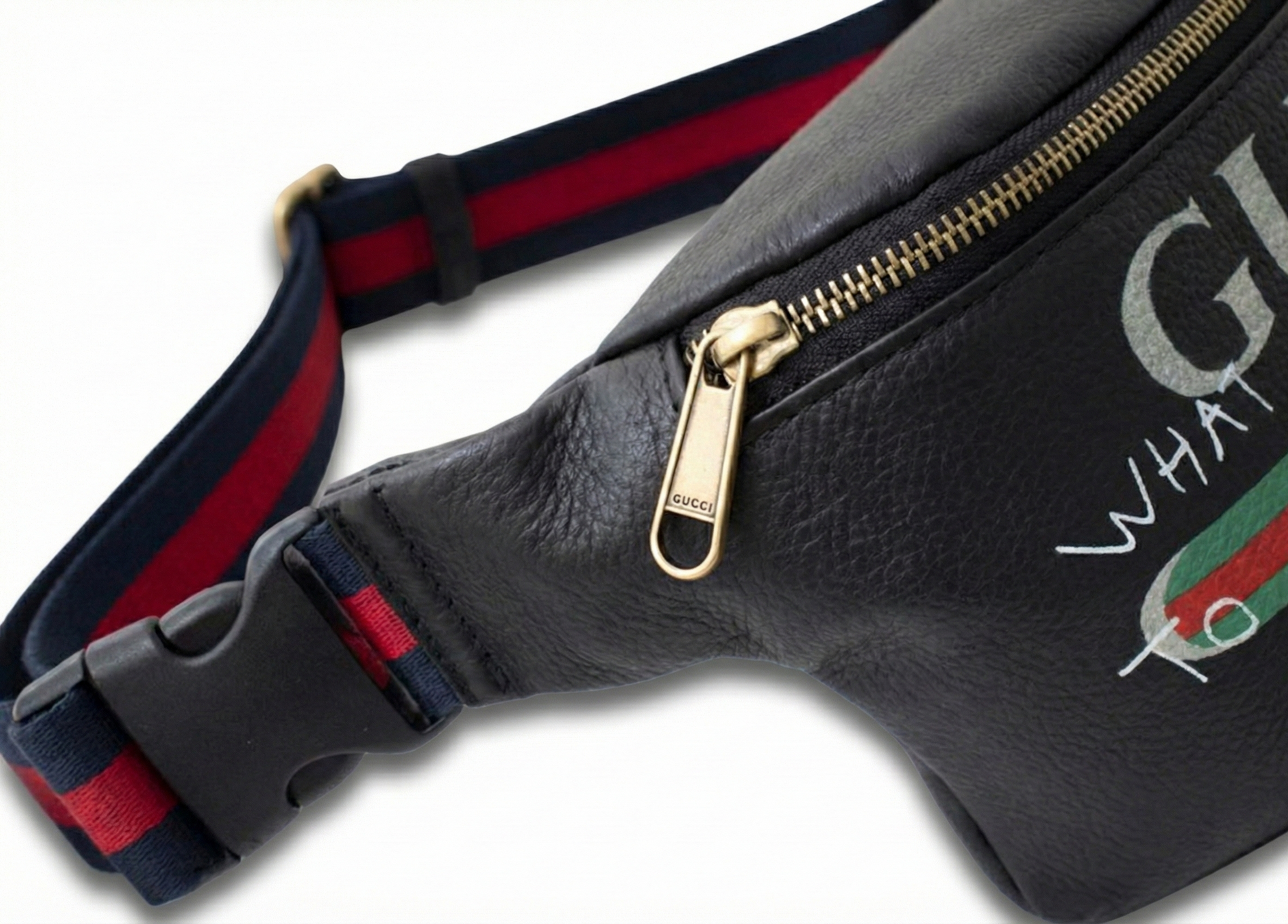 Gucci Logo Graffiti Leather Belt Bag - image 6