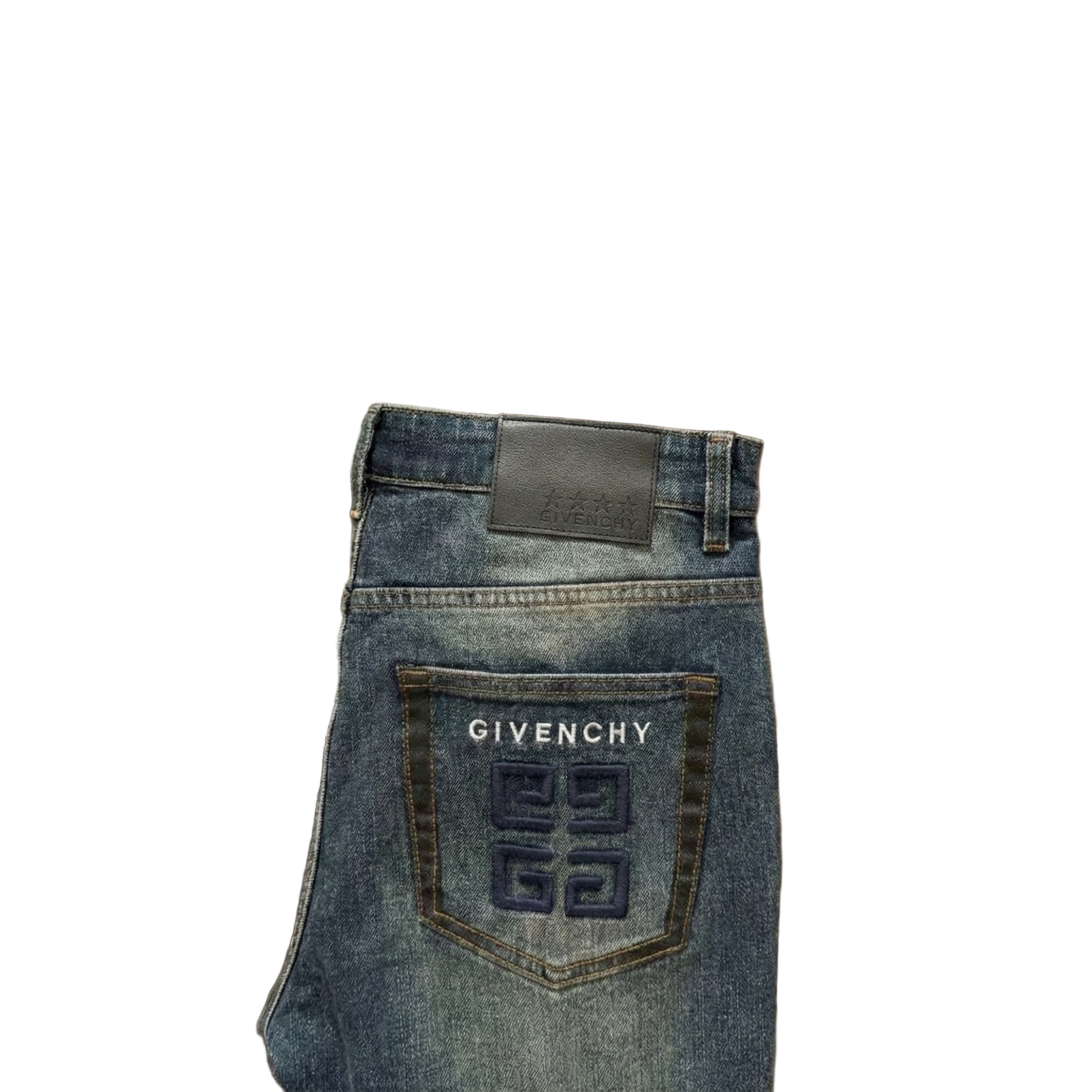 Givenchy Signature Embroidered Logo Distressed Denim Jeans - image 3