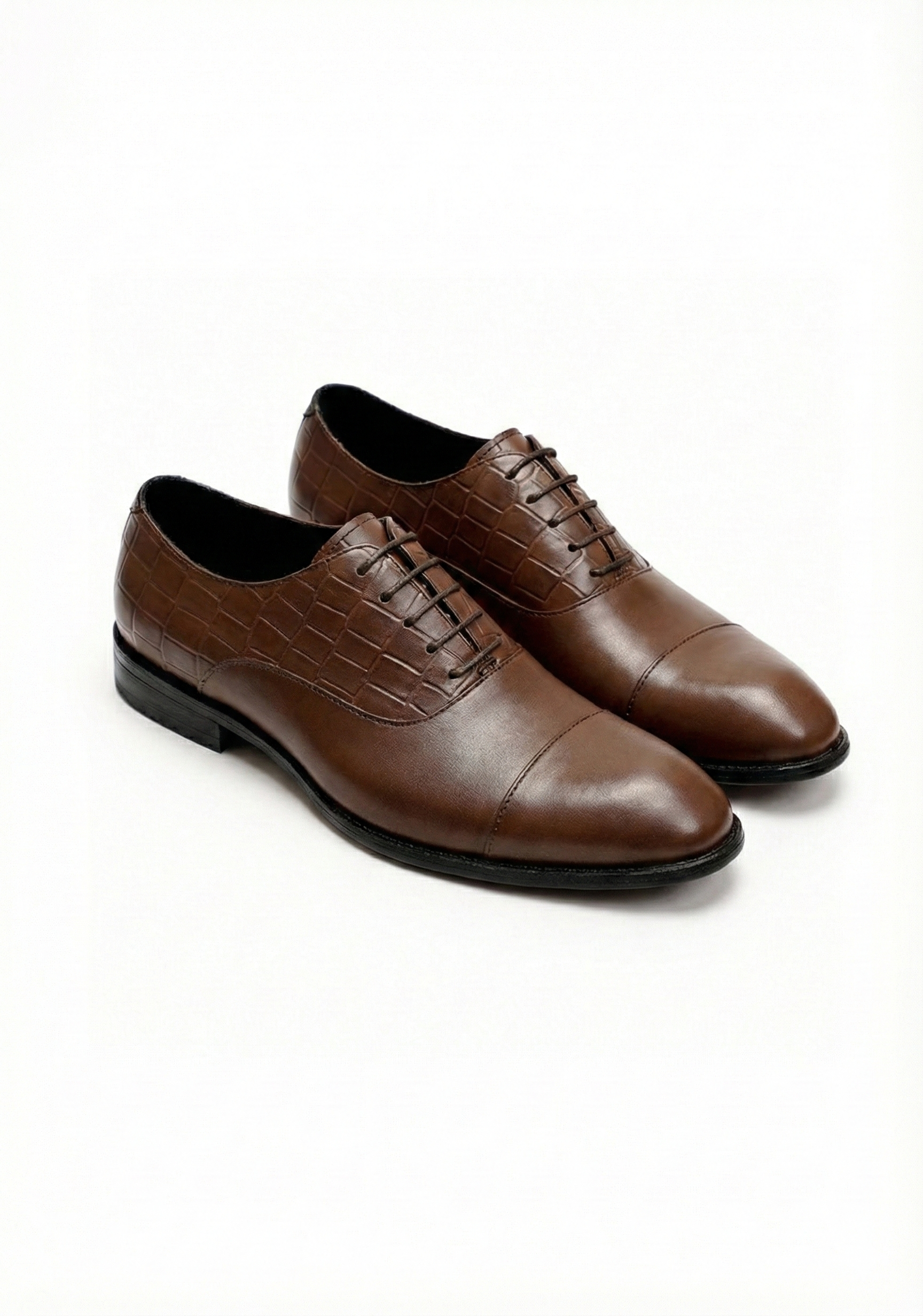 Louis Vuitton Brown Patent Croc-Embossed Oxford Shoes - image 4