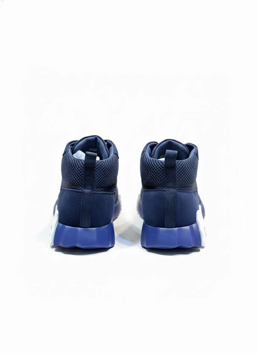 Hermes Bouncing High-Top Sneakers in Navy Suede and Mesh - image 6
