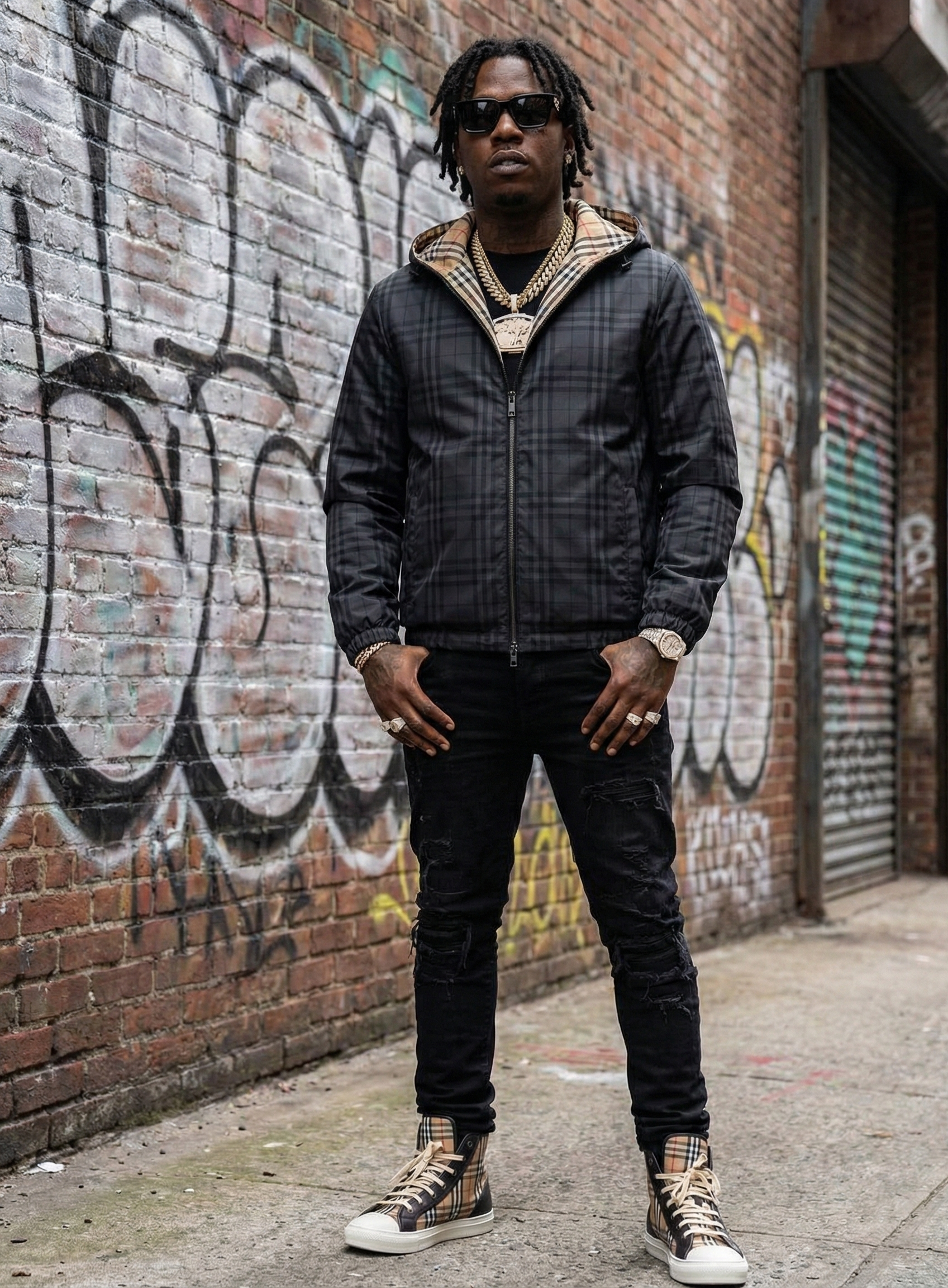 Burberry Charcoal Check Hooded Jacket - image 6