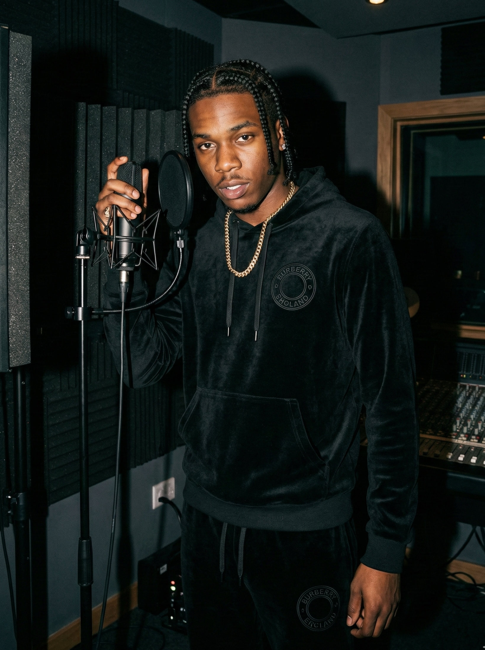 Burberry Velour Hooded Tracksuit in Black - image 5