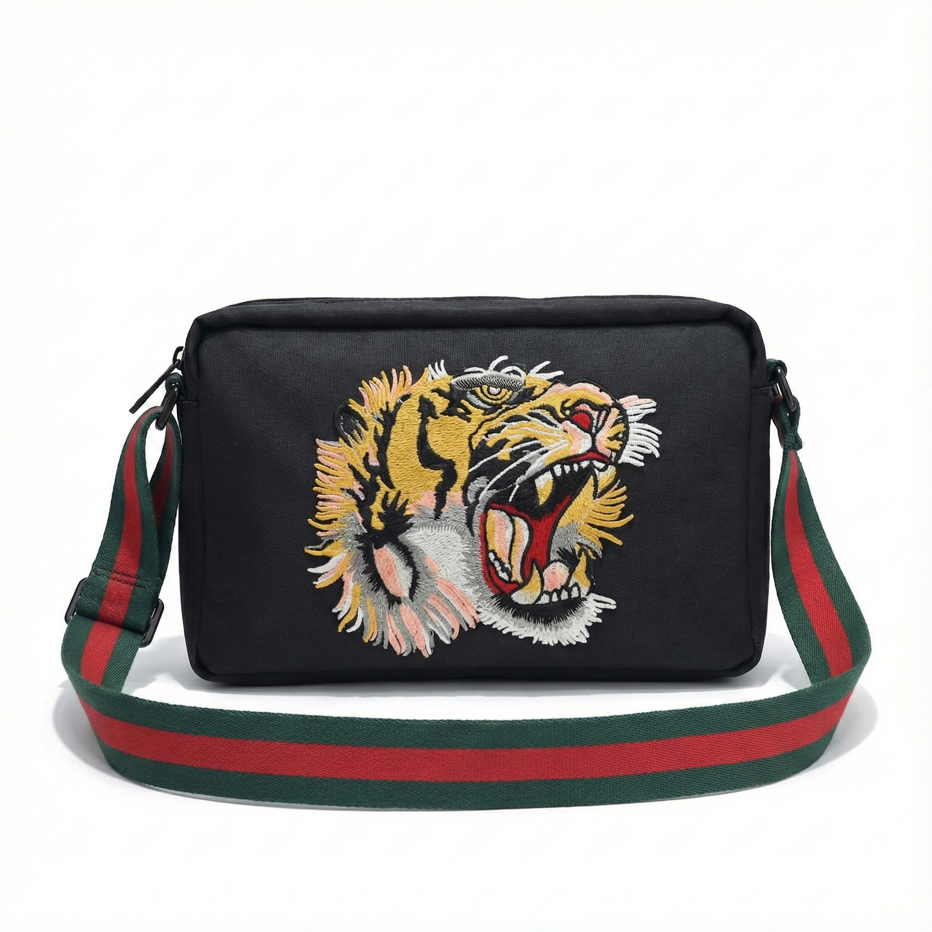 Gucci Tiger Embroidered Leather Crossbody Bag - image 2