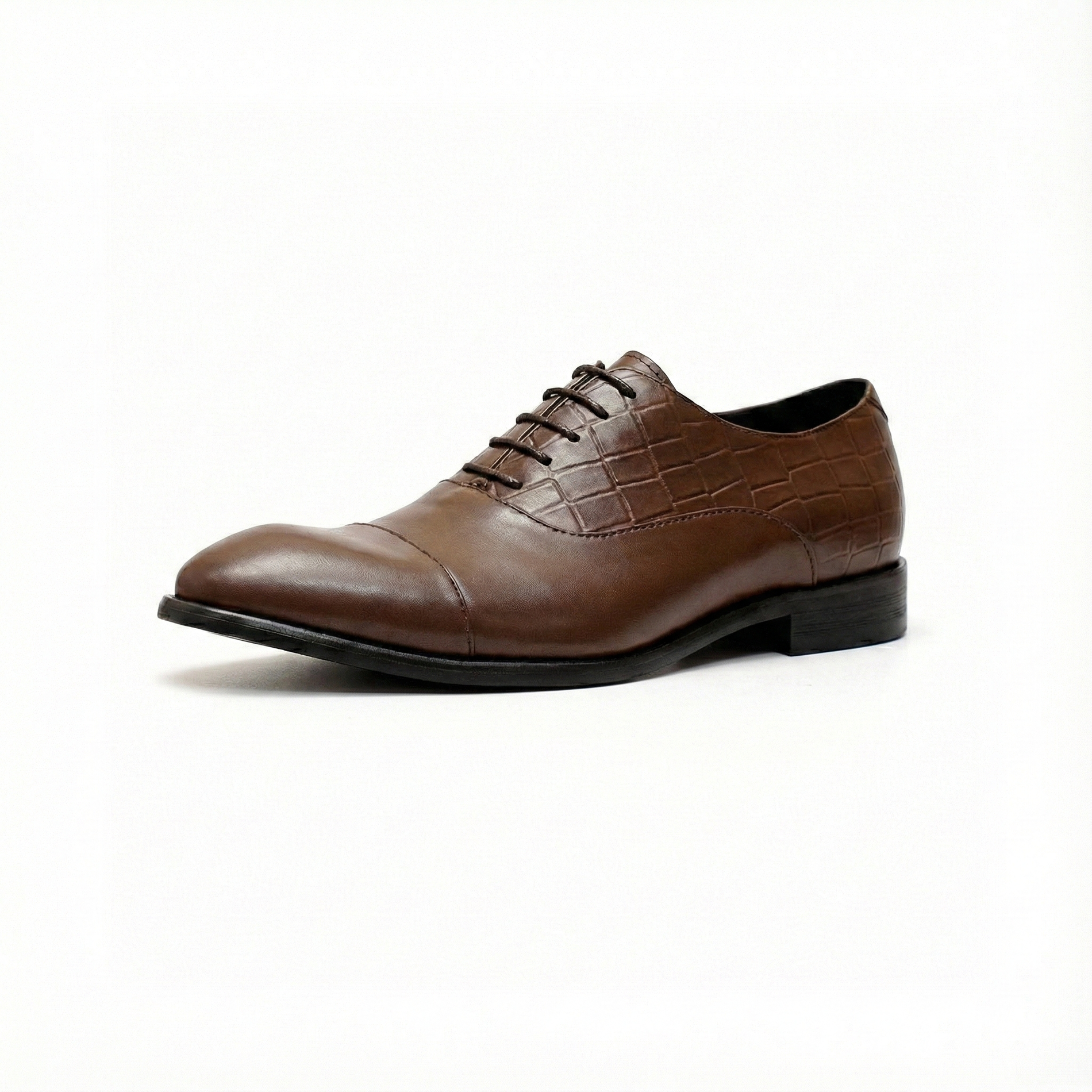 Louis Vuitton Brown Patent Croc-Embossed Oxford Shoes - image 2