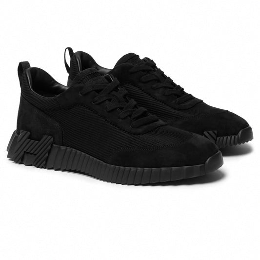 Hermes Bouncing Sneaker in in All-Black Mesh and Suede - image 8