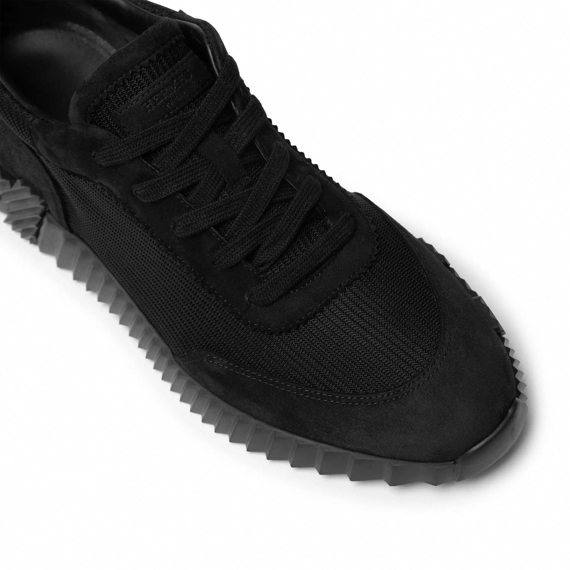 Hermes Bouncing Sneaker in in All-Black Mesh and Suede - image 2