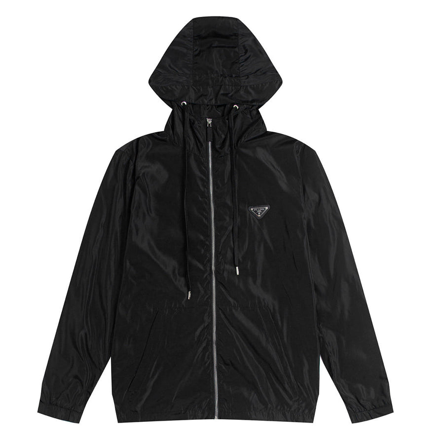 Prada Men’s Black Nylon Hooded Zip Jacket