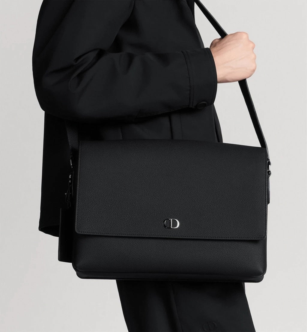 Dior Minimal CD Logo Leather Messenger Bag (Black) - image 2