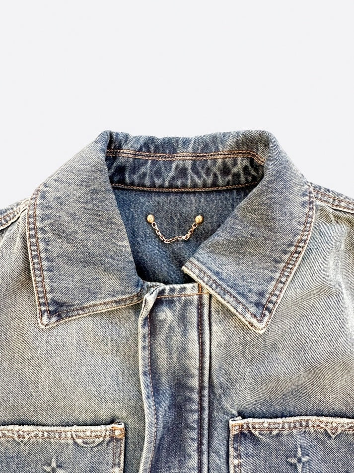 Louis Vuitton Grey Monogram Panel Denim Jacket - image 3