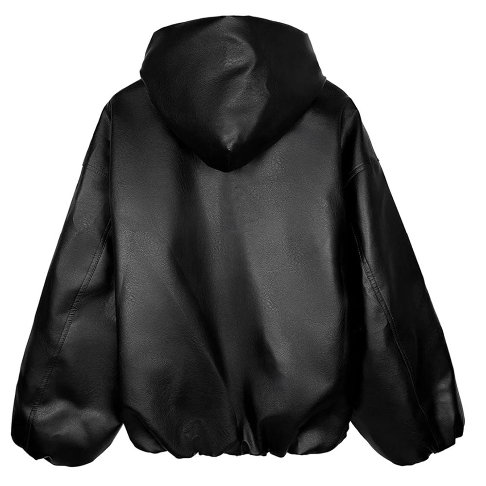 Prada Oversized Re-Nylon Leather Hooded Jacket - image 2