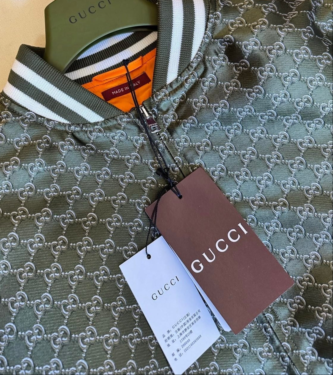 Gucci GG Padded Bomber Jacket in Green - image 3