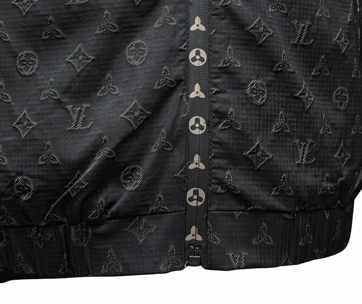 Louis Vuitton Black LV Monogram Hooded Windbreaker - image 3