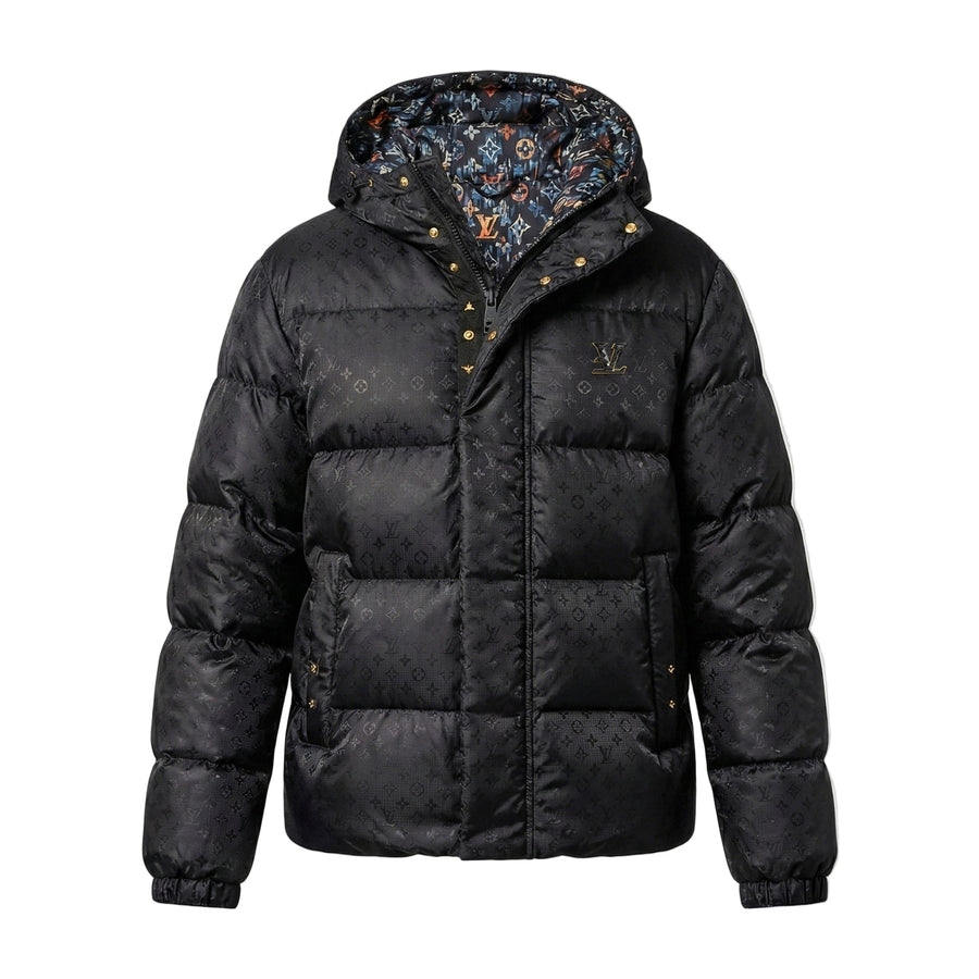 Louis Vuitton Glossy Monogram Puffer Jacket - Black