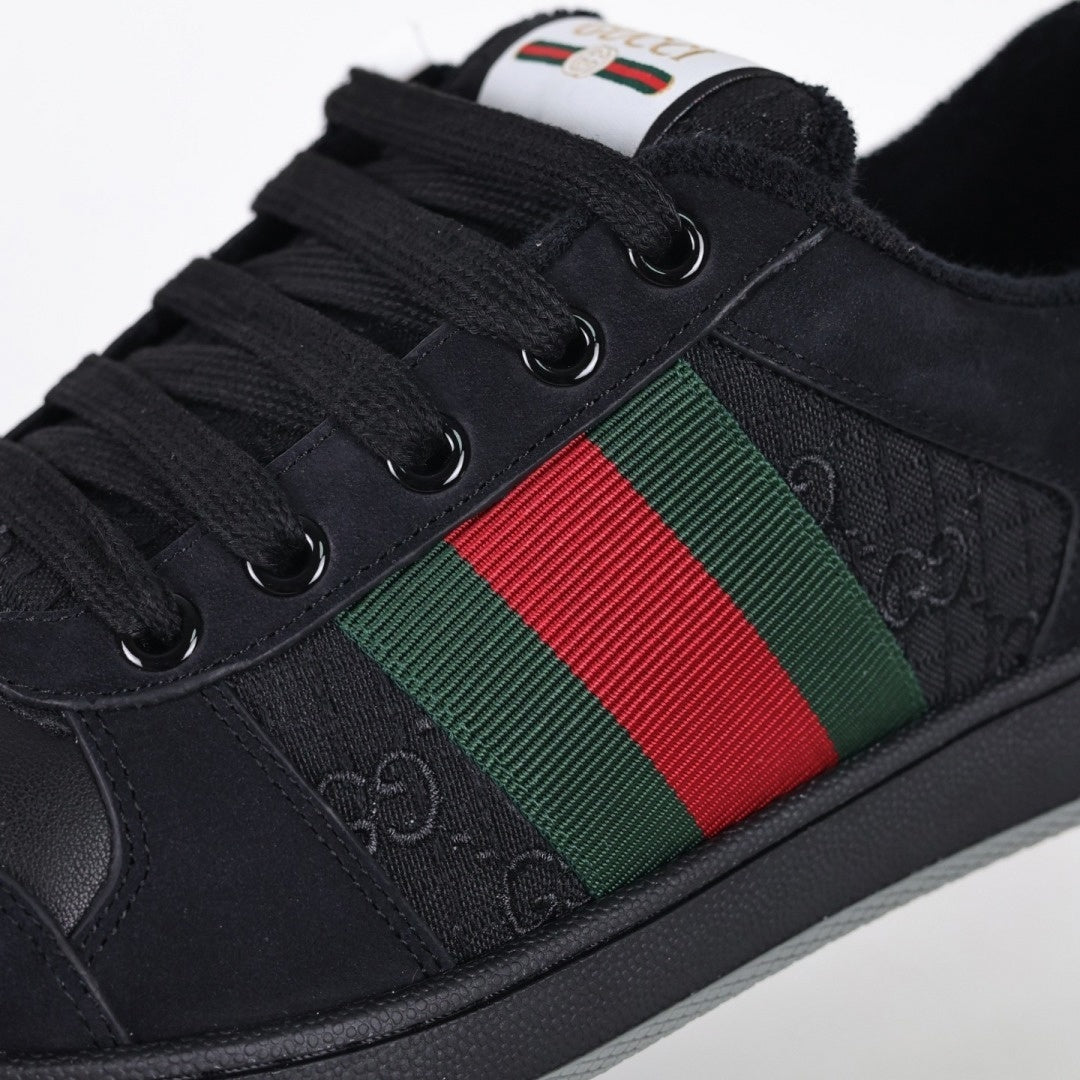 Gucci Screener Sneakers in Black with Web Stripe - image 4