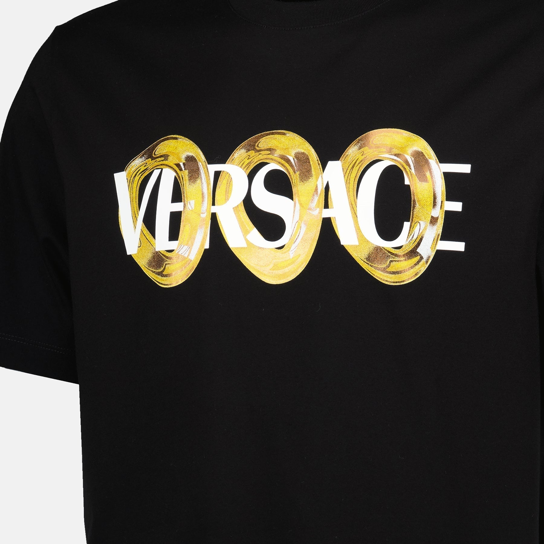 Versace Black Maxi Chain Logo T-Shirt - image 4
