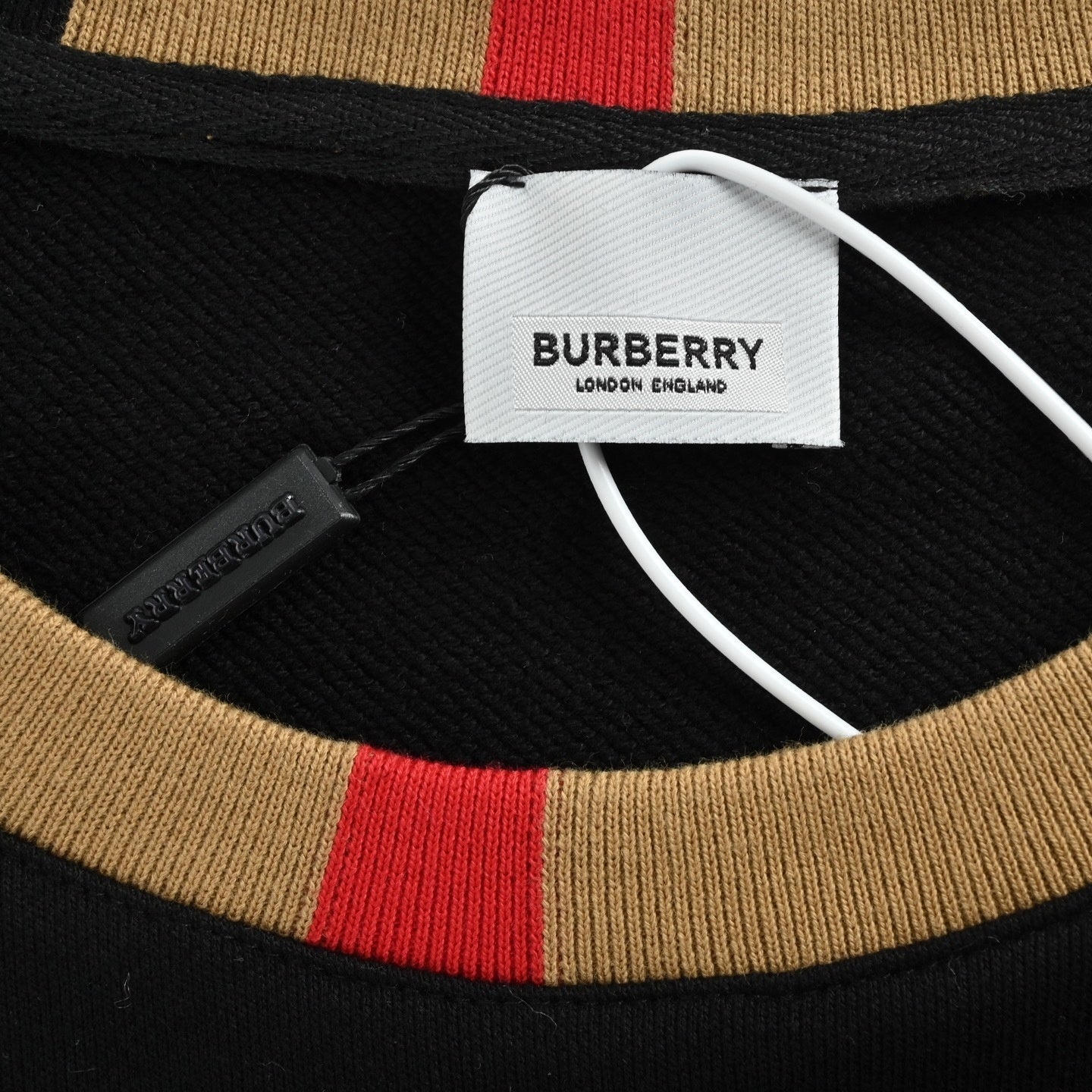 Burberry Boutique Black Crewneck Sweatshirt with Icon Stripe Trim - image 5