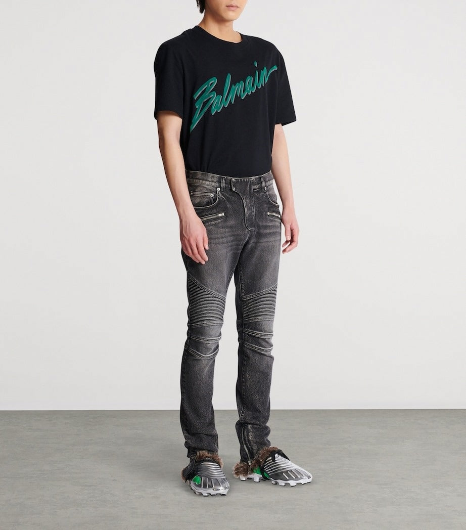 Balmain Biker Slim-Fit Denim Jeans - image 8