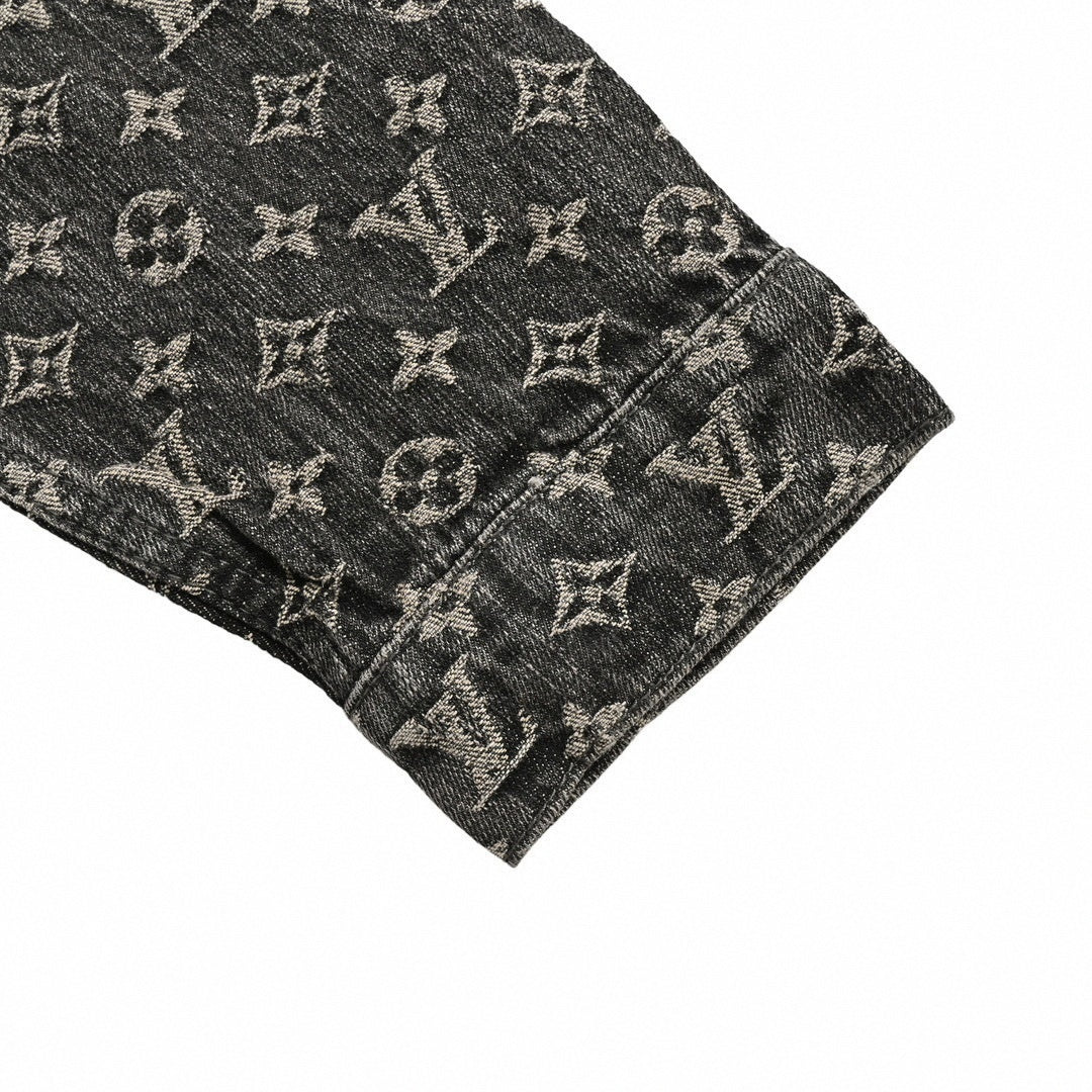 Louis Vuitton Monogram & Damier Mixed Denim Jacket – Charcoal Edition - image 5