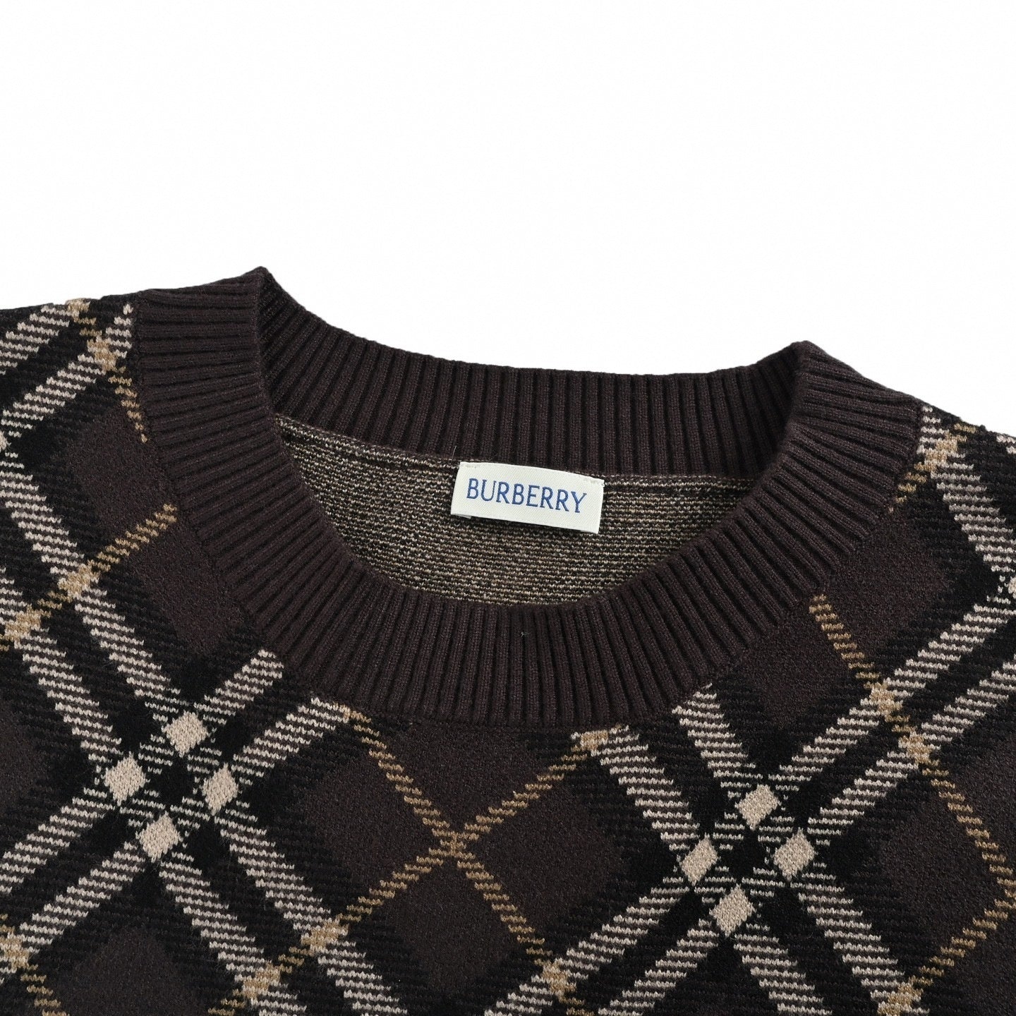 Burberry Brown Checked Wool Jumper - image 5