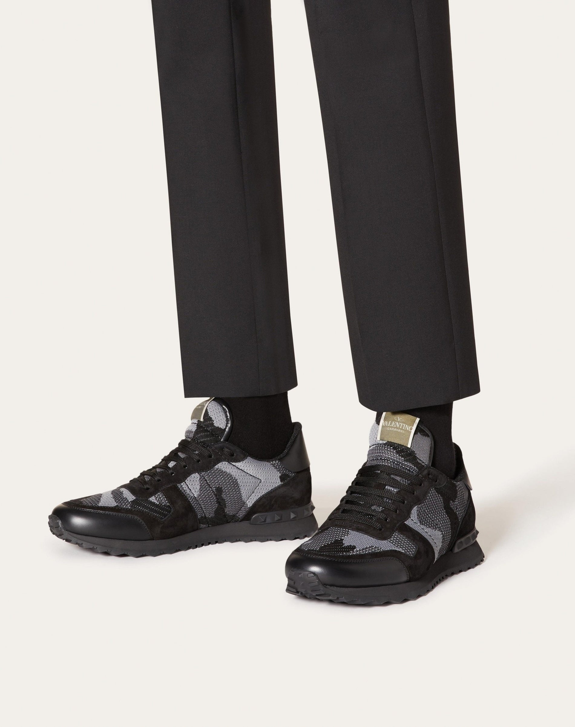 Valentino Garavani Mesh Fabric Camouflage Rockrunner Sneaker - image 5